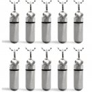 Set of 10 Brushed Silver HEART CREMATION URNS w/Pouches, Ball Chains, Fill Kit