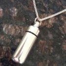 Classic CREMATION URN Keepsake on 24" Curb Chain Necklace with Pouch & Fill Kit