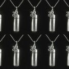 Set of TEN Brushed Silver ANTIQUE CROSS ANOINTING OIL HOLDER Necklaces
