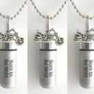 Set of 3 "Born To Be Wild" Motorcycle CREMATION URNS w/Pouches, Chains, Fill Kit