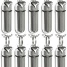 Set of 10 Silver Heart Cremation Urn Necklaces with Velvet Pouches and Fill Kit