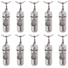 Set of 10 Silver Electric Guitar CREMATION URNS w/Velvet Pouches, Chains, Funnel