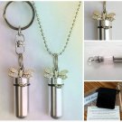 DRAGONFLY  2pc. Special Set - Cremation Urn Necklace & Keychain Urn w/Pouch
