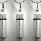Set of 5 Brushed Silver Engraved "WALK WITH ME GRANDPA" Cremation Urn Necklaces