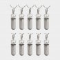 Set of 10 Brushed Silver OPEN HEART CREMATION URN NECKLACES w/Pouches & Fill-Kit