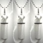 Set of 5 Brushed Silver Heart CREMATION URNS w/Velvet Pouches, Chains, Fill Kit