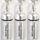 Set of 3  "Forever Remembered Forever Loved" CREMATION URN Necklaces w/Pouches