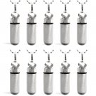 Set of TEN Brushed Silver Puffed HEART CREMATION URN NECKLACES w/Pouches, Funnel