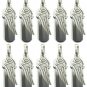 Set of TEN Angel Wing with Rose CREMATION URN Necklaces, w/Pouches, Ball-Chains, Fill Kit