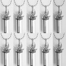 Set of TEN Silver Eagles CREMATION URN Necklaces w/Velvet Pouches, Ball-Chains, Fill Kit