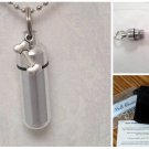 Lovely Dog Bone CREMATION URN with Silver Necklace, Velvet Pouch, and Fill Kit