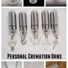 Assortment of 5 ENGRAVED CREMATION URN Necklaces - Angel/Heart/Butterfly/Crosses