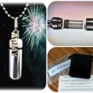 COMPLETE SET - Army CREMATION URN with Necklace, Velvet Pouch, Fill Kit
