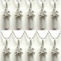 Set of TEN Brushed Silver Winged Horse CREMATION URN Keepsakes w/Pouches, Chains, Funnel