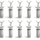 Set of 10 Brushed Silver Dragonfly CREMATION URNS w/Pouches, Chains, Fill Kit