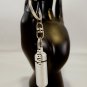 Brushed Silver Cremation Urn with NAVY Charm on Swivel Stainless Steel Keychain
