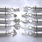 TEN Brushed Silver Assortment CREMATION URNS w/Pouches, Ball-Chains, Fill Kit