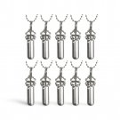 Set of TEN Silver 4-Leaf Clover CREMATION URNS w/Velvet Pouches, Chains, Funnel