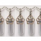Set of FIVE Gold Paws on Silver CREMATION URN Necklaces w/Pouches & Fill Kit