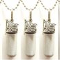 Set of 5 Brushed Silver US Flag CREMATION URNS w/Pouches, Chains, Fill Kit