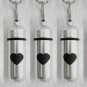 SET OF 5 Laser ENGRAVED Simple Heart CREMATION URN Necklaces w/Pouches, Fill Kit