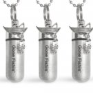 FIVE "Gone Fishin" with Fisherman CREMATION URNS w/Pouches, Ball-Chains, Funnel