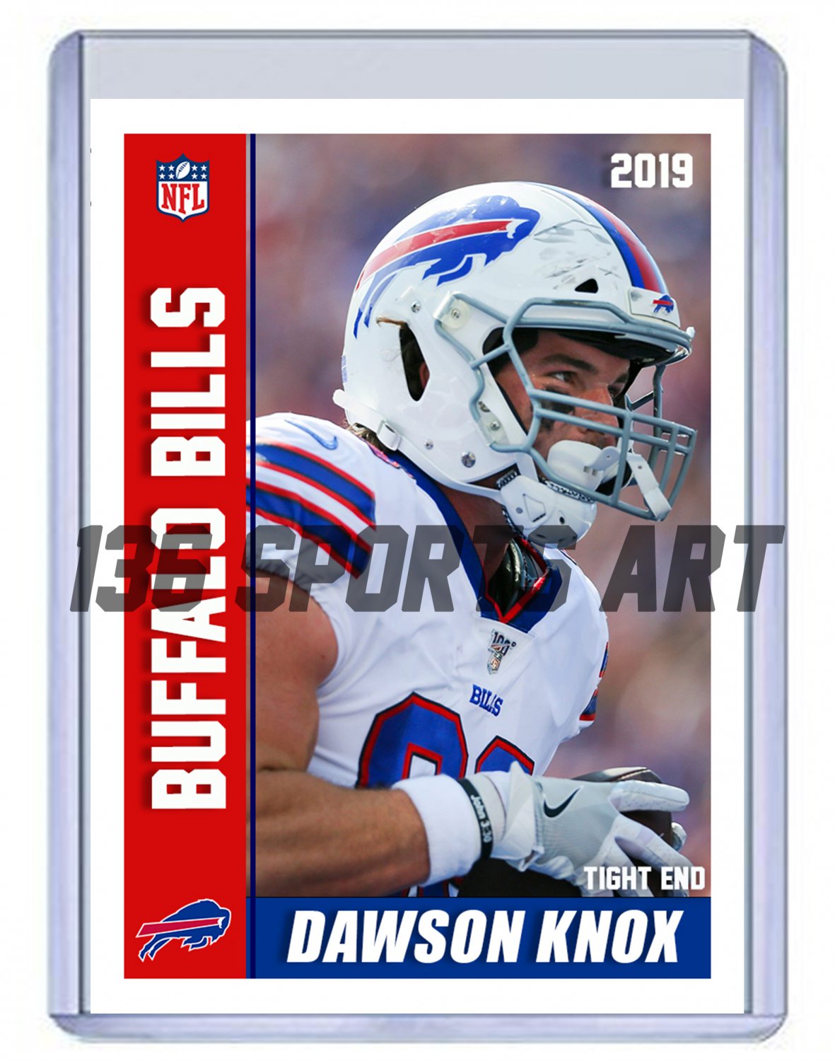 Dawson Knox 2019 Buffalo Bills custom handmade football card