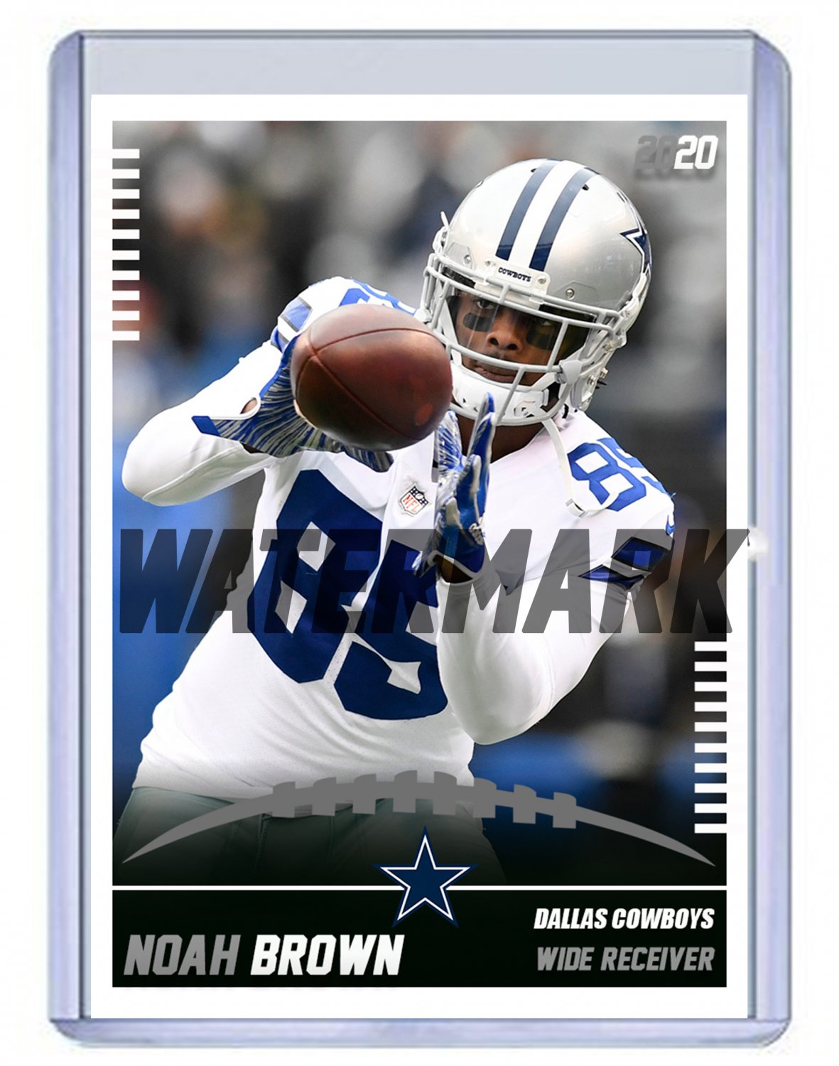 Noah Brown 2020 Dallas Cowboys custom handmade football card