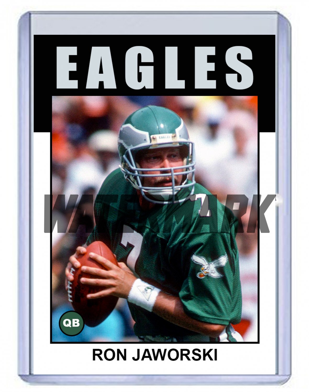 Set of nine (9) 1986 PHILADELPHIA EAGLES custom football cards