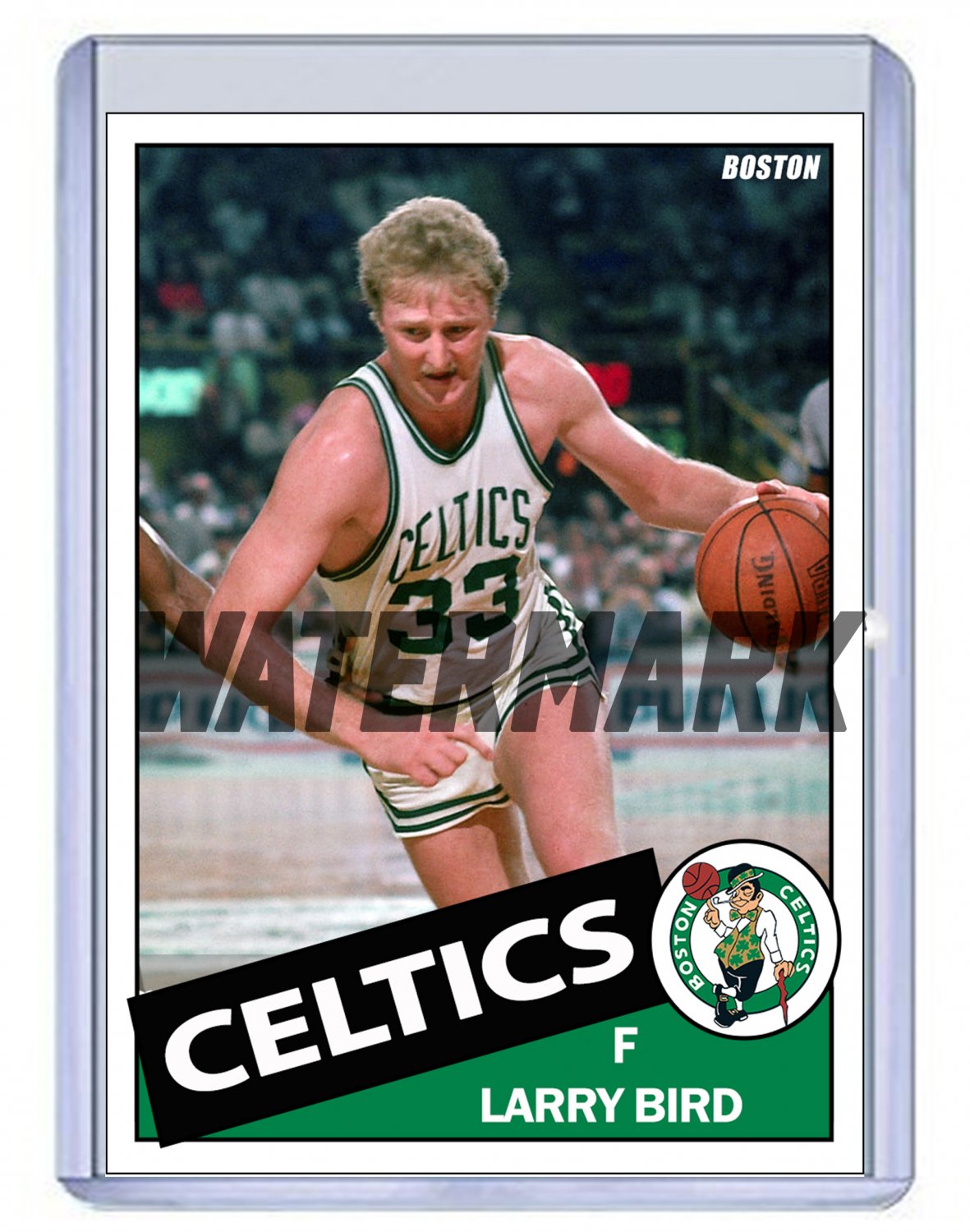 Set of nine (9) 1985-1986 BOSTON CELTICS custom basketball cards