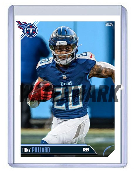 TONY POLLARD 2024 TENNESSEE TITANS Custom Football Card