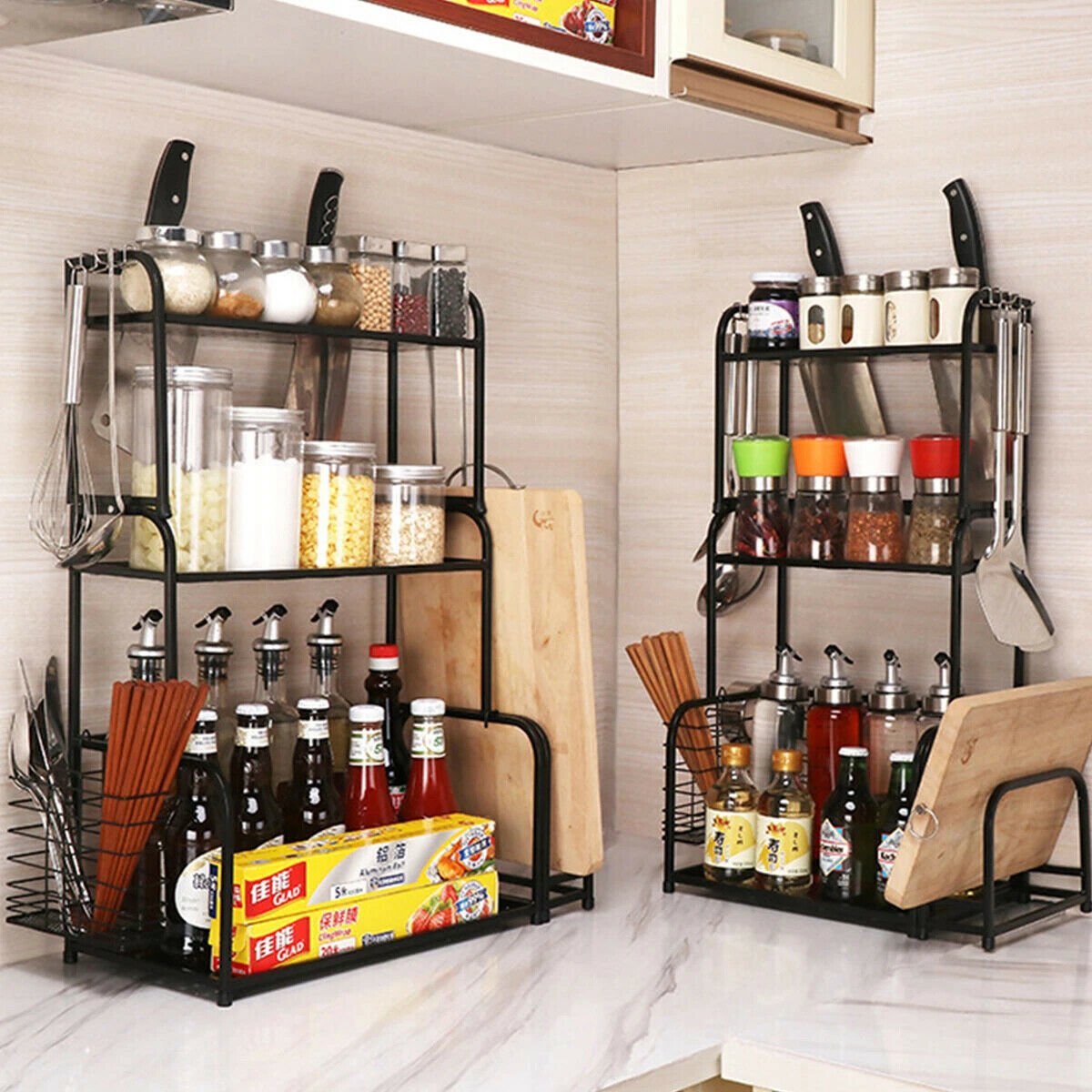 KITCHEN STORAGE STAND HOLDERS & RACKS KITCHEN SHELF HOLDER 2 LAYER