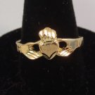 (Size 1) 14KT Gold EP Claddagh Irish Celtic Wedding Ring (Brand New)