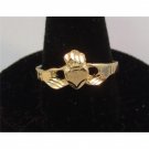 (Size 2) 14KT Gold EP Claddagh Irish Celtic Wedding Ring (Brand New)
