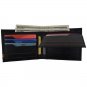 Premium Black Leather Bifold Wallet Men's Credit Card & ID Holder with Flap
