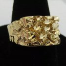 (Size 13) Men's 14K Gold Electroplated Nugget Square Ring (Brand New)