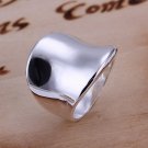 (Size 8) 925 Sterling Silver Plated Band Ring Plain Polished Design
