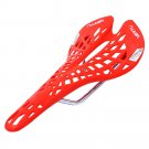 Plastic Bicycle Saddle Breathable MTB Ergonomic Shock Absorption for Men and Women (Red)