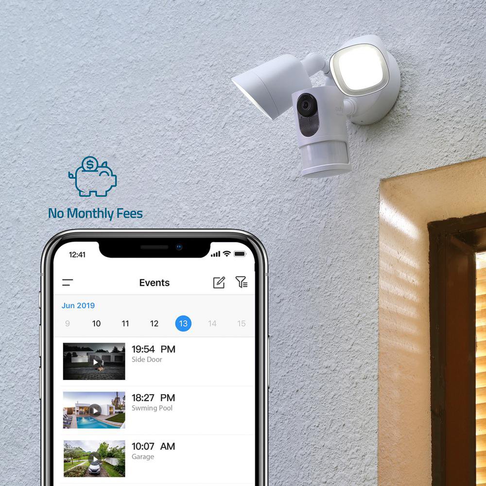 Eufy Outdoor Wireless 1080p Security Floodlight Camera White