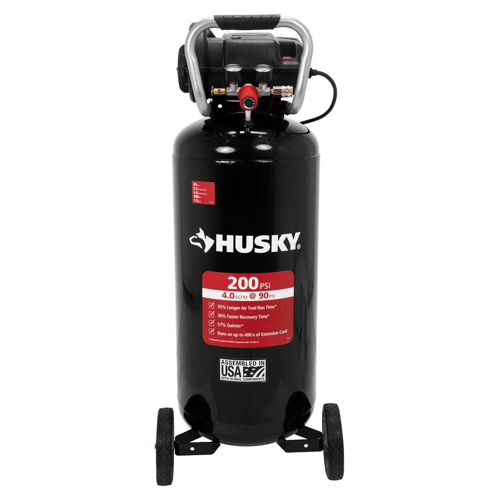 Husky C202H 20 gal. 200 PSI Oil Free Portable Vertical Electric Air