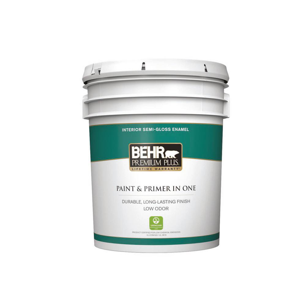 5 gal. Ultra Pure White Semi-Gloss Enamel Low Odor Interior Paint and ...