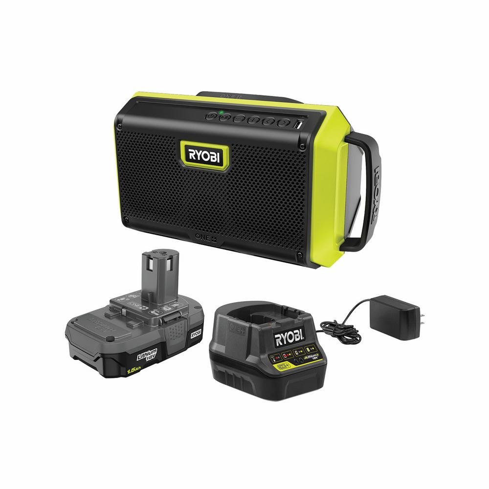 RYOBI PAD01KN ONE+ 18V Cordless Speaker with Bluetooth Kit with 1.5 Ah ...