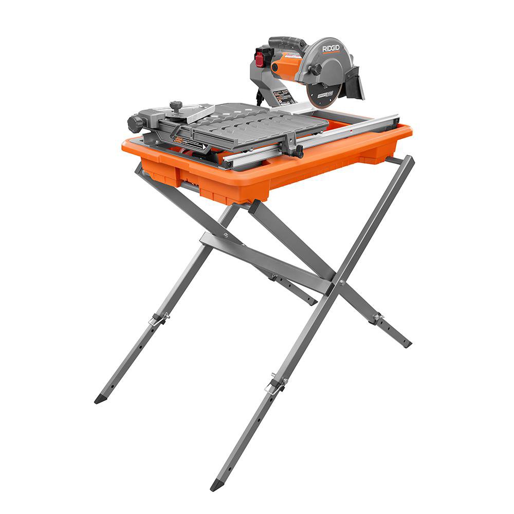 RIDGID R4031S 9 Amp Corded 7 In. Wet Tile Saw With Stand