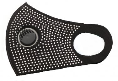 SILVER CRYSTAL RHINESTONE Bling Studded Elegant Stylish Face Mask w/Respirator A