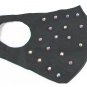 AURORA BOREALIS RHINESTONE Crystal Elegant Stylish Bling Studded Black Face Mask