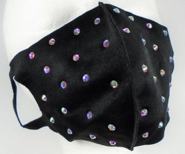 CLEAR SILVER CRYSTAL RHINESTONE Bling Studded Elegant Stylish Face Mask