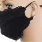 BLACK LACE Face Mask Lined Washable Breathable Summer Comfortable Cotton Stretch