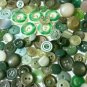 Lot 100 Mixed Assorted GREEN Vintage & New Buttons Perfect For Crafts Bulk
