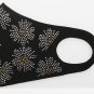 Silver & Gold FLORAL RHINESTONE Crystal Elegant Bling Studded Black Face Mask