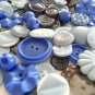 Lot 100 Mixed Assorted BLUE Vintage & New Buttons